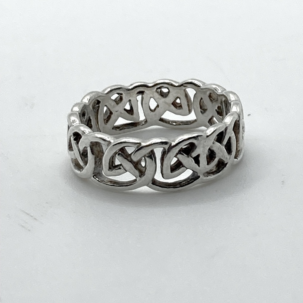 Vtg Sterling Silver Celtic Knot Design Ring Sz 6.75 / Designer PSCL